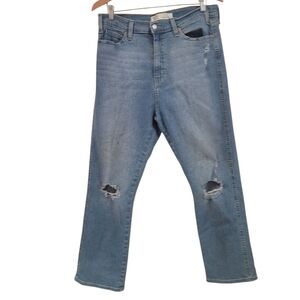 Levi's Signature High Rise Distressed Straight Jeans Size 16 Plus Size